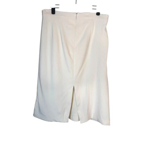 ZARA Large White Midi Skirt Back Slit 70% Viscose Blend Elegant & Versatile - Picture 8 of 13